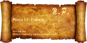 Meszli Panna névjegykártya